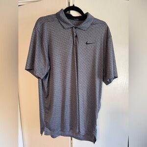 Nike Men's Black and Gray Polo Shirt